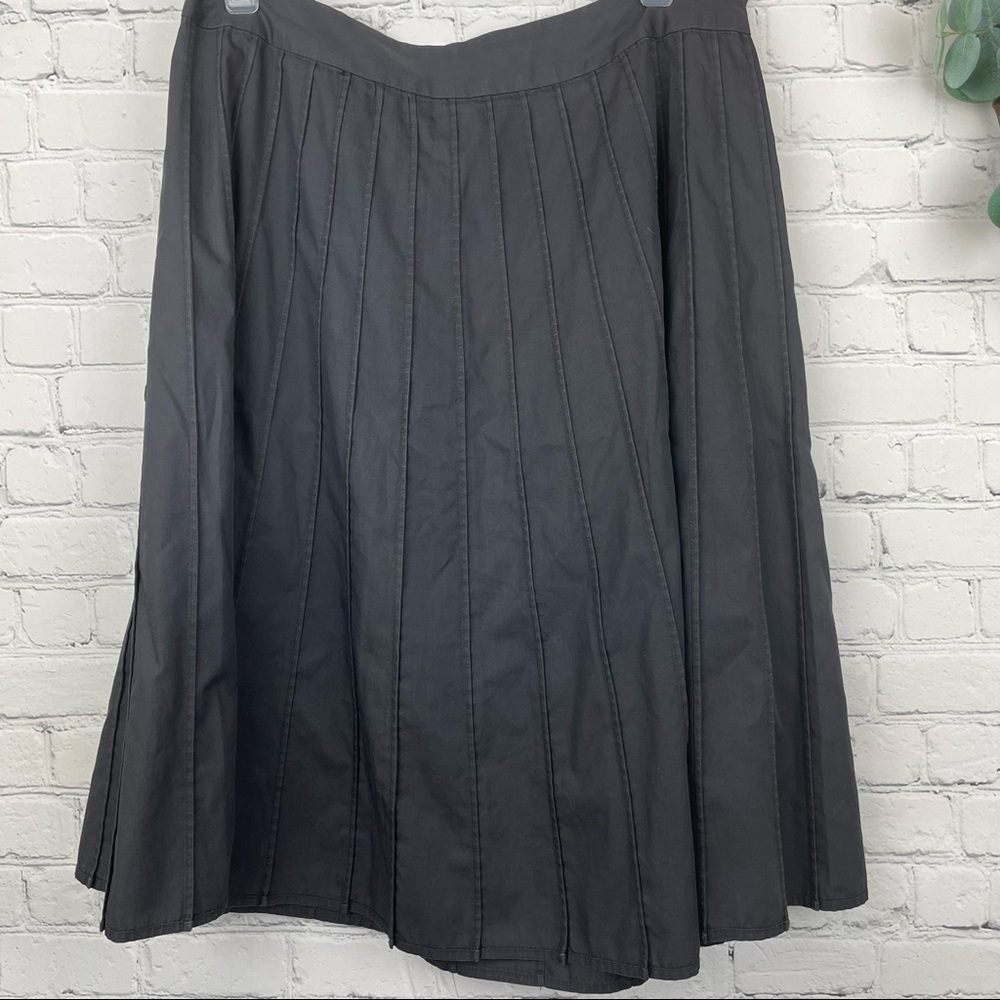 CLUB MONACO Pleated Pin Tuck Cotton Black Skirt 11140329 size 10